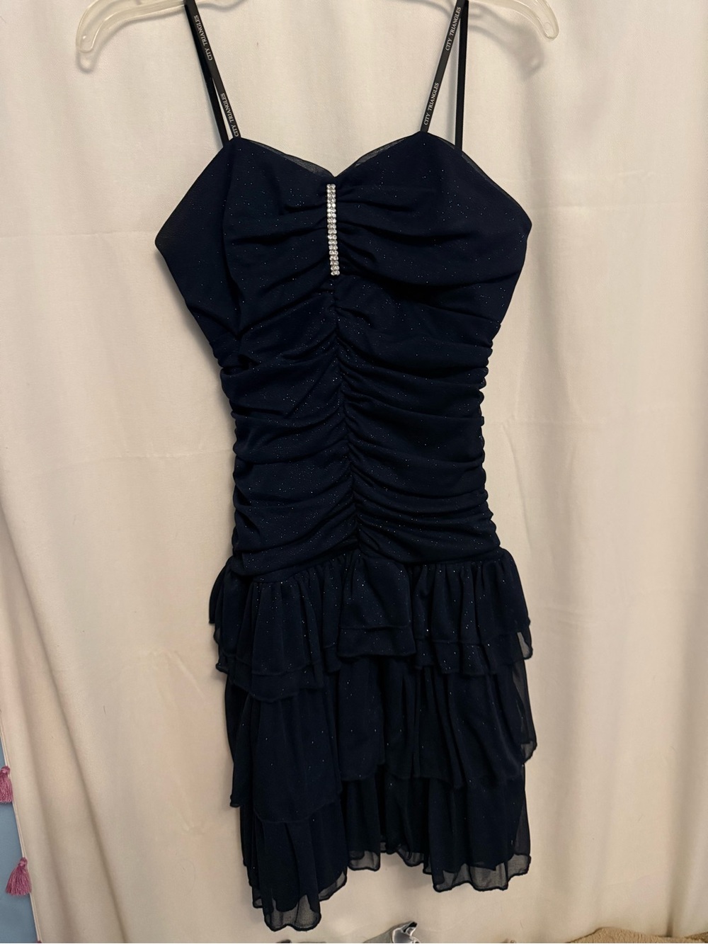 Strapless Ruffle Dress with Sparkle Accent